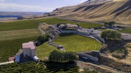 The amphitheater by the Maryhill Winery in Goldendale, Washington Aerial Stock Photos | DXP001_018_0024