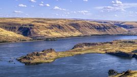 Miller Island and the Columbia River in Goldendale, Washington Aerial Stock Photos | DXP001_018_0027
