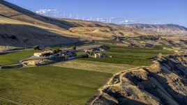 The Maryhill Winery and amphitheater beside the vineyard in Goldendale, Washington Aerial Stock Photos | DXP001_019_0012