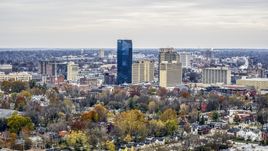 The city skyline seen from residential neighborhoods, Downtown Lexington, Kentucky Aerial Stock Photos | DXP001_099_0002