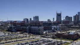The side of the football stadium in Nashville, Tennessee Aerial Stock Photos | DXP002_112_0003