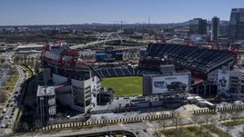 The football stadium with view of the field in Nashville, Tennessee Aerial Stock Photos | DXP002_112_0004