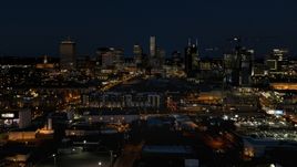 A view of the city skyline at night, Downtown Nashville, Tennessee Aerial Stock Photos | DXP002_115_0018