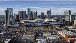 The Nashville Music City Center near the city's skyline, Downtown Nashville, Tennessee Aerial Stock Photos | DXP002_119_0006