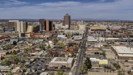 Wide view of Albuquerque Plaza and surrounding buildings, Downtown Albuquerque, New Mexico Aerial Stock Photos | DXP002_124_0011