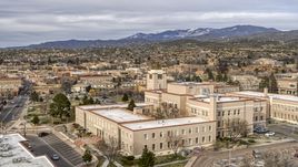 Bataan Memorial Building in Santa Fe, New Mexico Aerial Stock Photos | DXP002_131_0001