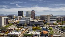 A view of a group of tall high-rise office buildings, Downtown Tucson, Arizona Aerial Stock Photos | DXP002_144_0003