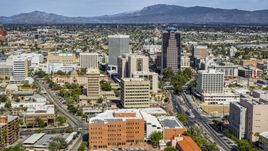 High-rise office towers and city buildings in Downtown Tucson, Arizona Aerial Stock Photos | DXP002_144_0006