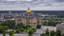 The Iowa State Capitol building in Des Moines, Iowa Aerial Stock Photos | DXP002_166_0004