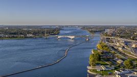 The Peace Bridge in Buffalo, New York Aerial Stock Photos | DXP002_203_0003
