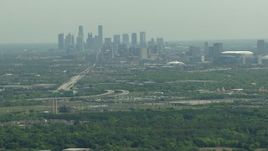 HD aerial stock footage of the city skyline of Downtown Houston, Texas Aerial Stock Footage | AF0001_000250