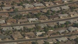 HD aerial stock footage of streets lined with single story homes in Sun City, Arizona Aerial Stock Footage | AF0001_000833