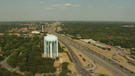 1080 aerial stock footage flying over Interstate 20, heavy traffic, Arlington, Texas Aerial Stock Footage | AI05_DAL_01
