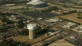 1080 aerial stock footage orbit tower with team names, AT&T Stadium, Rangers Ballpark, Arlington, Texas Aerial Stock Footage | AI05_DAL_11