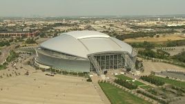 1080 aerial stock footage AT&T Stadium, Rangers Ballpark and Six Flags Over Texas, Arlington, Texas Aerial Stock Footage | AI05_DAL_13