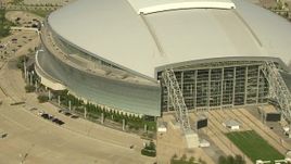 1080 aerial stock footage revealing front of AT&T Stadium and Rangers Ballpark, Arlington, Texas Aerial Stock Footage | AI05_DAL_17