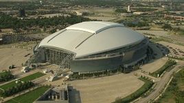 1080 aerial stock footage approaching AT&T Stadium, near Rangers Ballpark, zoom in, Arlington, Texas Aerial Stock Footage | AI05_DAL_19
