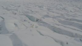 4K aerial stock footage flying low over the surface of the Knik Glacier, Alaska Aerial Stock Footage | AK0001_0138