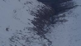 4K aerial stock footage following river, revealing deep valley, Chugach Mountains, Alaska Aerial Stock Footage | AK0001_0266