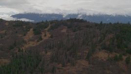 4K aerial stock footage forested foothill, Chugach Mountains, Turnagain Arm of the Cook Inlet, Alaska Aerial Stock Footage | AK0001_0347