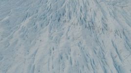 4K aerial stock footage flying low over surface of a glacier, Prince William Sound, Alaska Aerial Stock Footage | AK0001_0445