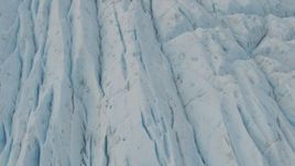 4K aerial stock footage flying low over surface of a glacier, Prince William Sound, Alaska Aerial Stock Footage | AK0001_0446