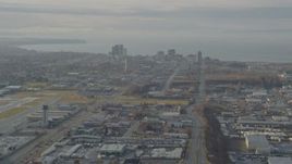 4K aerial stock footage approaching Downtown Anchorage, Alaska Aerial Stock Footage | AK0001_0582