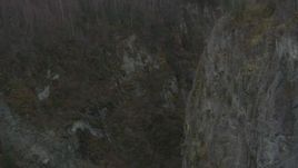 4K aerial stock footage fly through deep river gorge, Birchwood, Alaska Aerial Stock Footage | AK0001_0628