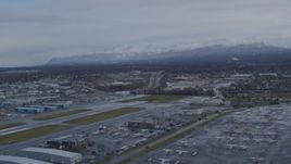 4K aerial stock footage flying over Merrill Field, Anchorage, Alaska Aerial Stock Footage | AK0001_0738