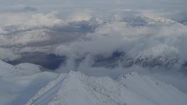 4K aerial stock footage Matanuska River Valley, Talkeetna Mountains, snowy Chugach Mountains, Alaska Aerial Stock Footage | AK0001_0834