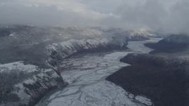 4K aerial stock footage King Ranch overlooking the Matanuska River, Sutton, Alaska Aerial Stock Footage | AK0001_0849