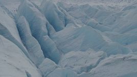 4K aerial stock footage flying over snow covered surface of the Tazlina Glacier, Alaska Aerial Stock Footage | AK0001_0922