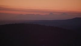 4K aerial stock footage the Talkeetna Mountains at sunset in snow, Matanuska River Valley, Alaska Aerial Stock Footage | AK0001_1116