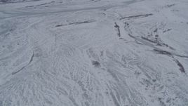 4K aerial stock footage flying over snowy Knik River Valley, Alaska Aerial Stock Footage | AK0001_1230