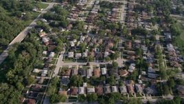 4.8K aerial stock footage flying over residential neighborhoods in Calumet City, Illinois Aerial Stock Footage | AX0001_001