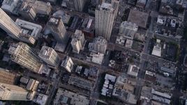 4.8K aerial stock footage of a bird's eye view of city streets and high-rises in Downtown Chicago, Illinois Aerial Stock Footage | AX0001_134