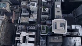 4.8K aerial stock footage of Bird's eye view of S State Street in Downtown Chicago, Illinois Aerial Stock Footage | AX0001_140