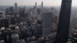 4.8K aerial stock footage fly over Lake Shore Drive and tilt to approach Downtown Chicago, Illinois Aerial Stock Footage | AX0002_024