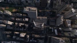 4.8K aerial stock footage tilt to bird's eye view of John Hancock Center and N Michigan Avenue, Downtown Chicago, Illinois Aerial Stock Footage | AX0002_076