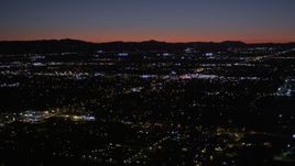 5K aerial stock footage of Van Nuys suburban neighborhoods at night, California Aerial Stock Footage | AX0004_004