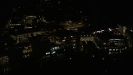 5K aerial stock footage of close orbit of the J. Paul Getty Museum at night in California Aerial Stock Footage | AX0004_101E