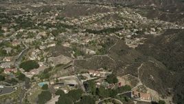 5K aerial stock footage fly over suburban neighborhoods in Santa Clarita, California Aerial Stock Footage | AX0005_010
