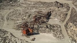 5K aerial stock footage orbit quarry machinery in Santa Clarita, California Aerial Stock Footage | AX0005_019