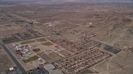5K aerial stock footage of small desert neighborhoods in Rosamond, California Aerial Stock Footage | AX0006_101