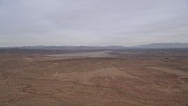 5K aerial stock footage of VFX Background Plate of open desert and dry lake, Mojave Desert, California Aerial Stock Footage | AX0006_122