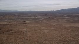 5K aerial stock footage of open desert VFX Background Plate, Mojave Desert, California Aerial Stock Footage | AX0006_128