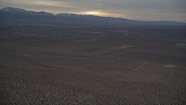 5K aerial stock footage of VFX Background Plate of Mojave Desert at Sunset, California Aerial Stock Footage | AX0007_018
