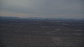 5K aerial stock footage of Desert Background VFX Plate at Sunset, Mojave Desert, California Aerial Stock Footage | AX0007_021