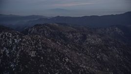 5K aerial stock footage orbit peaks at twilight in the San Gabriel Mountains, California Aerial Stock Footage | AX0008_037