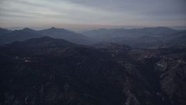 5K aerial stock footage of purple peaks at twilight in the San Gabriel Mountains, California Aerial Stock Footage | AX0008_038